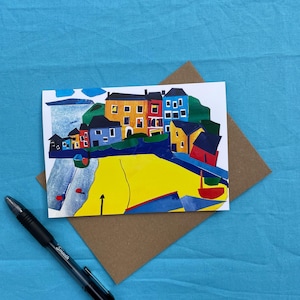 Wenskaart Tenby Harbor Wales Collage Art