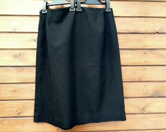 Large Black Midi Skirt. XL- XXL Classic Black Skirt. Formal Streamline Skirt. Straight Cut Skirt. Office Suit Skirt Ladies Pencil Skirt 80's