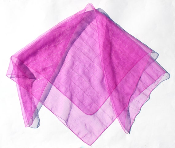 Hot Pink Tulle Scarf / Transparent Summer Shawl /… - image 8