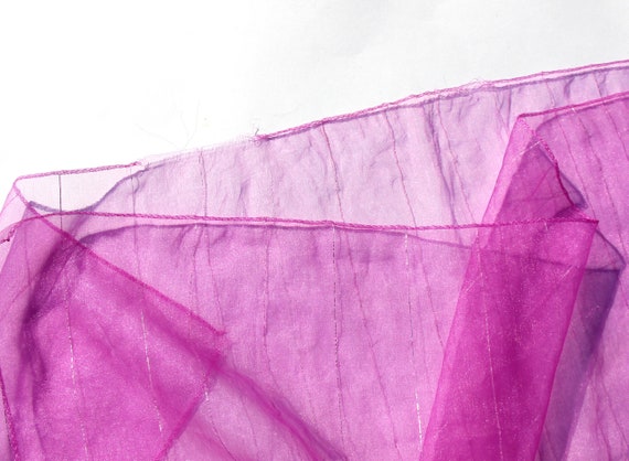 Hot Pink Tulle Scarf / Transparent Summer Shawl /… - image 6