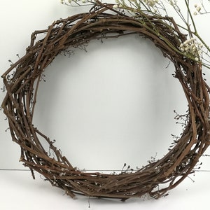 12&quot; Round Twig Wreath for Decoration Natural Spring Door Hoop Real Branches Easter Wall Craft Supplies Basis for the Composition DIY wreath