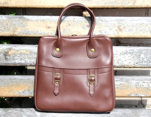 Elegant Soviet Vintage Brown Artificial Leather W… - image 9