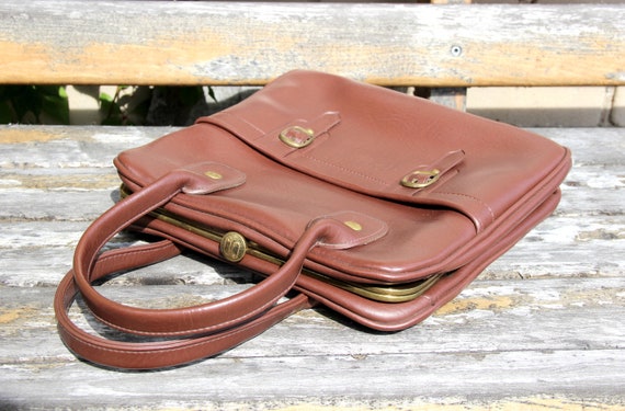 Elegant Soviet Vintage Brown Artificial Leather W… - image 7