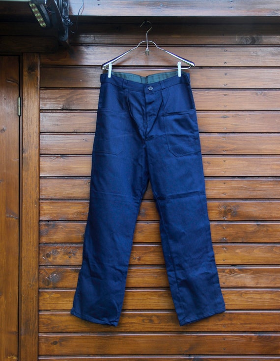 Vintage Men's High-Waisted Working Pants /Soviet F