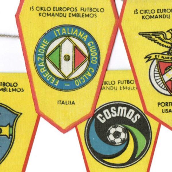 Fanion vintage 1980'S NEW YORK COSMOS USA Football Soccer