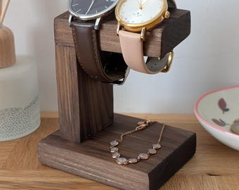 Handmade Reclaimed Wood Watch & Bracelet Display – Rustic Jewellery Stand – Minimalist Organiser for Watches
