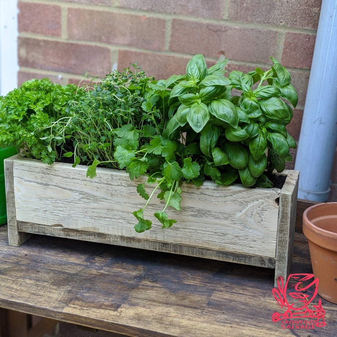 Handmade rustic herb box / kitchen garden made from reclaimed Etsy 日本