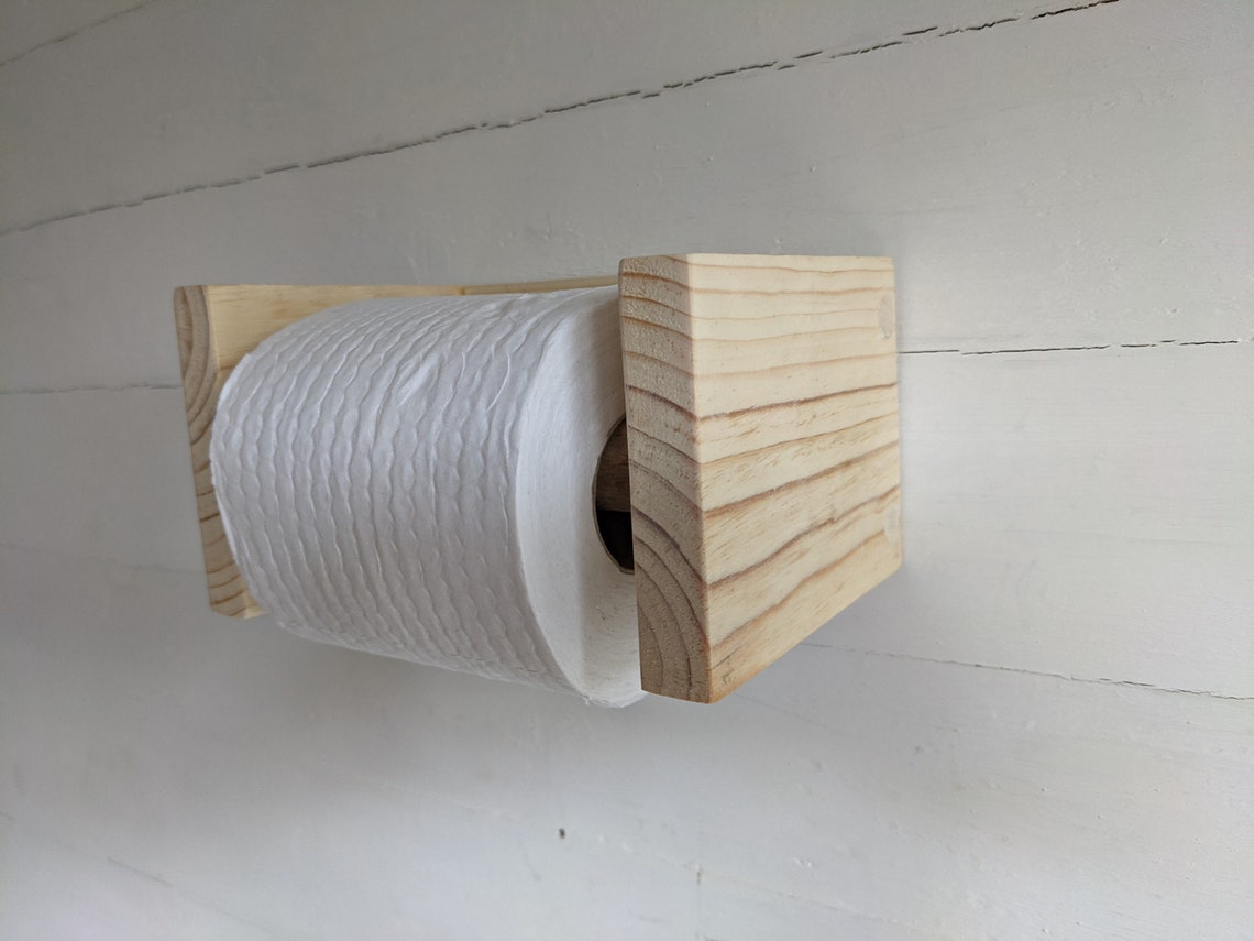 Reclaimed wooden Toilet roll holder Etsy