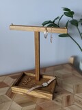 Reclaimed wooden Jewellery stand / necklace organiser / headphone hanger with tray made from reclaimed wood
