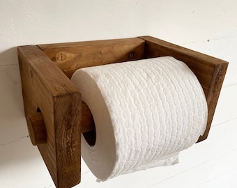 Reclaimed wooden Toilet roll holder