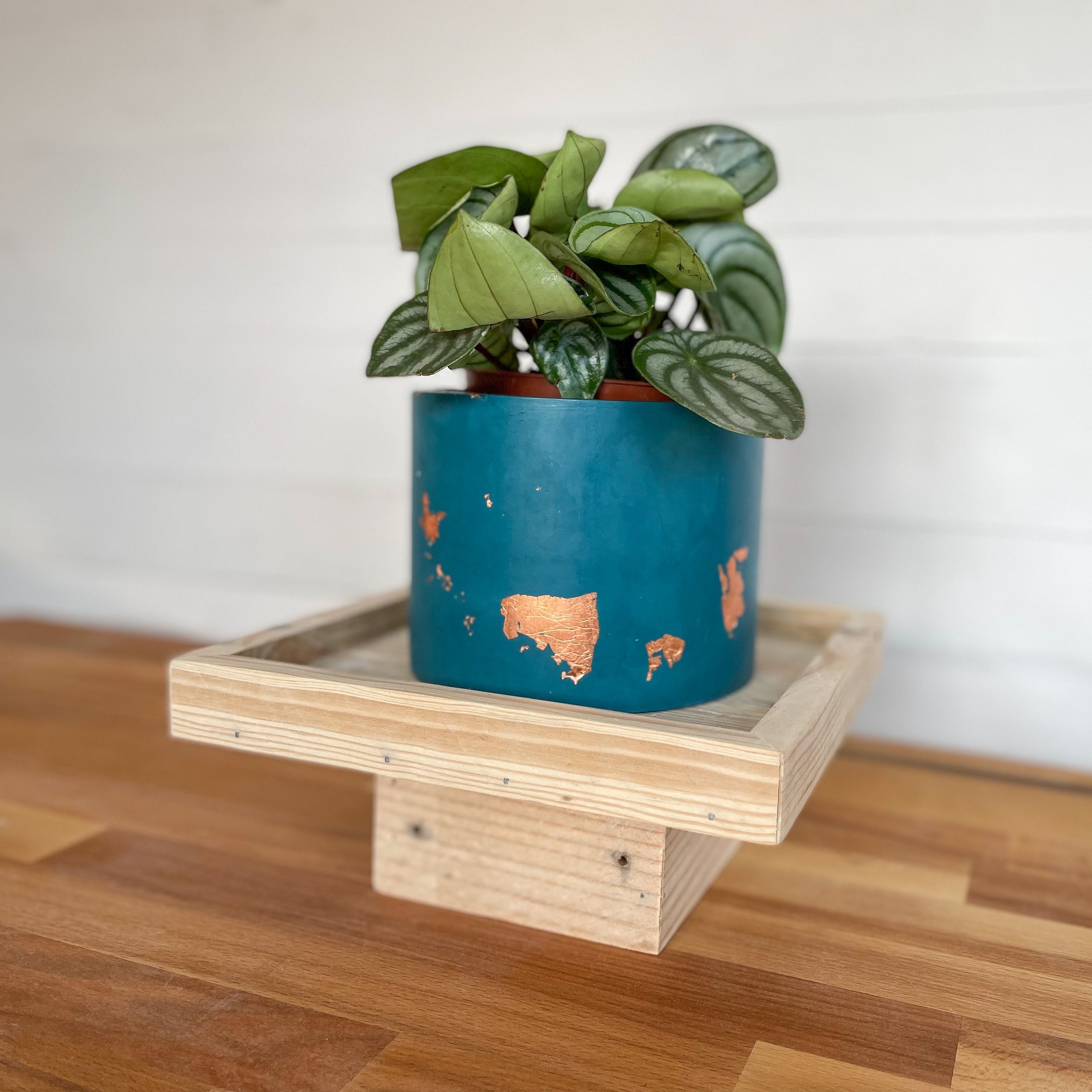 Reclaimed wooden low plant stand / centre piece riser Etsy