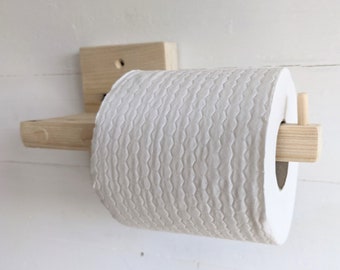 reclaimed wood toilet roll holder, Scandinavian decor inspired
