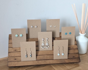Jewellery card holder / display. Solid Wooden Display Stand | Earring Card Holder for Craft Fairs, Market Stalls, Retail