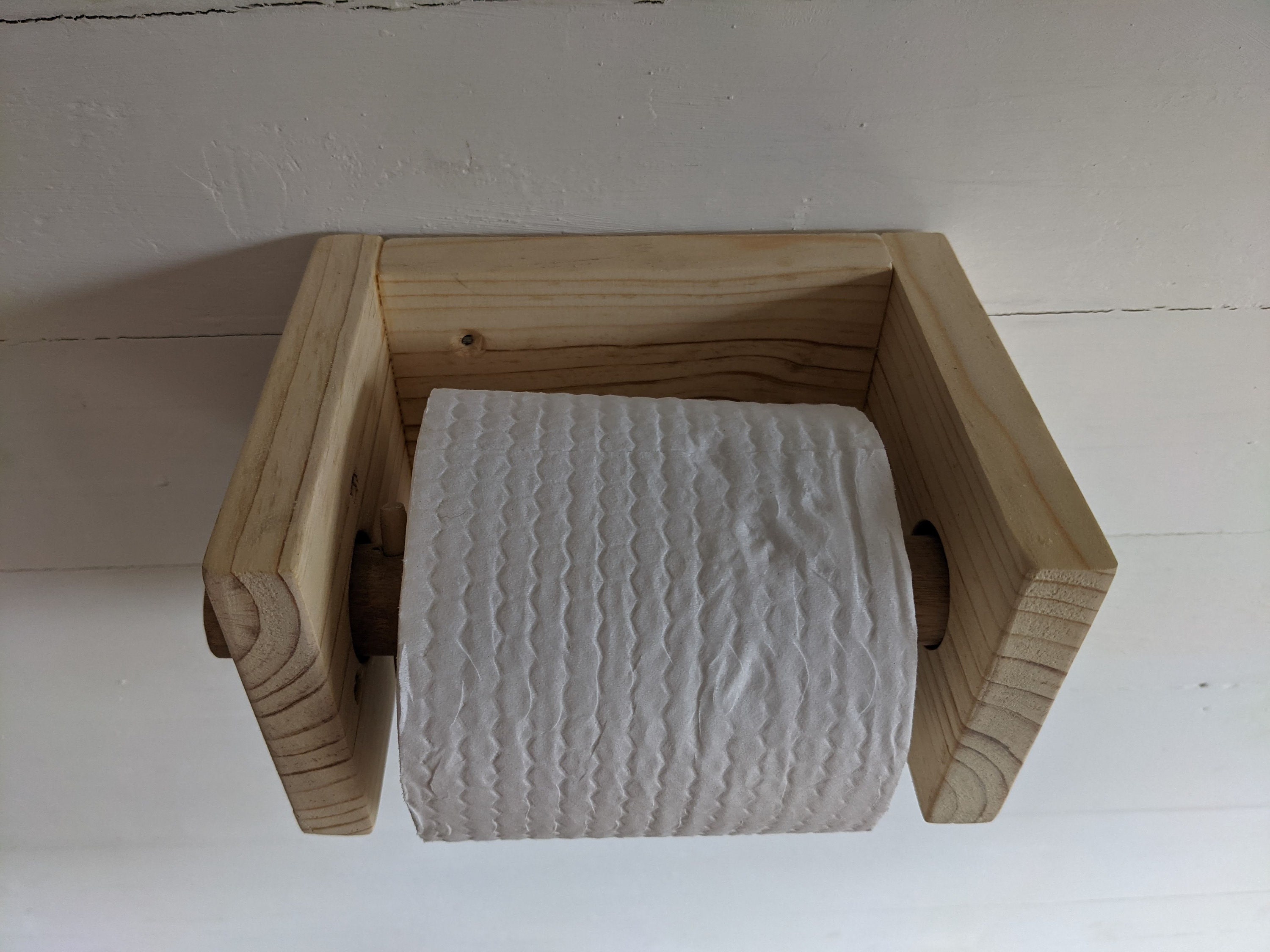 Reclaimed wooden Toilet roll holder Etsy