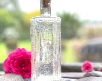 Antike Haar Wundermittel Flasche: Viktorianische Kahlheit Heilung, HARLENE geprägt