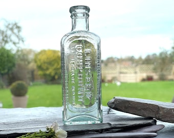 Antike Quacksalbenflasche: 1915 Kay's Leinsaat, Aqua Glass
