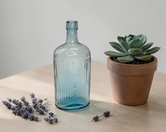 Antike Giftflasche, seltene POICONOUS-Formulierung, Chemikerflasche von 1900, antike Flaschen, Apothekerflaschen, Giftflasche, Vintage Flaschen