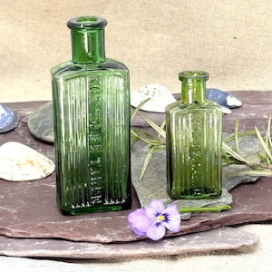 Vintage Poison Bottles, Antique Bottles, Green Glass Bottles, Old Bottles, Vintage Pharmacy Bottles, Apothecary Bottles, decorative glass