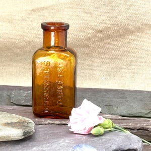 Rare Antique Bottle, Victorian Cure Bottle, Vintage Amber Glass Bottle, Apothecary Bottle, Vintage Bottle, Dr Cassell&#39;s Tablet, Quack Cure