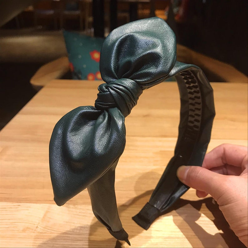 PU Leather Bow Headband for Womenturban Headbandwomens Etsy