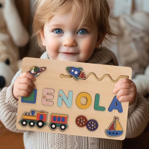 Personalized Baby Busy Board Puzzle,Custom Name Puzzles,Baby Boys Gifts,Toddler Montessori Toys,First Easter Gifts For Kid,Baby Shower Gift