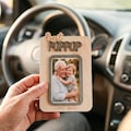 Personalized Dad Gift, Custom Photo Car Visor Clip and Photo Magnet, Wooden Keepsake Frame product logo