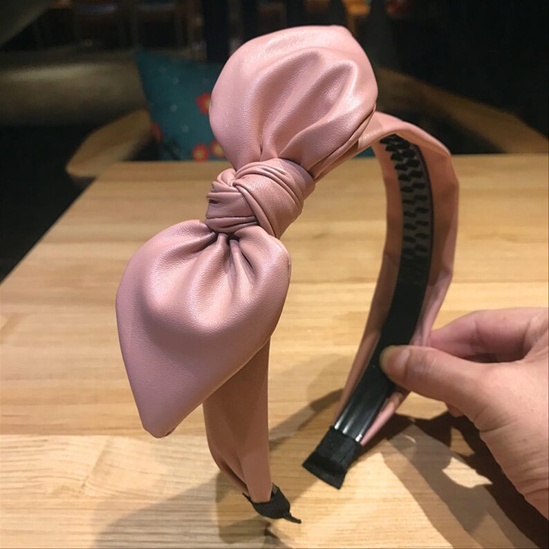 PU Leather Bow Headband for Womenturban Headbandwomens Etsy