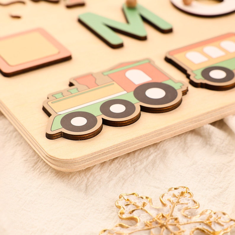 Personalized Baby Busy Board,seaside Custom Baby Name Puzzles,wooden