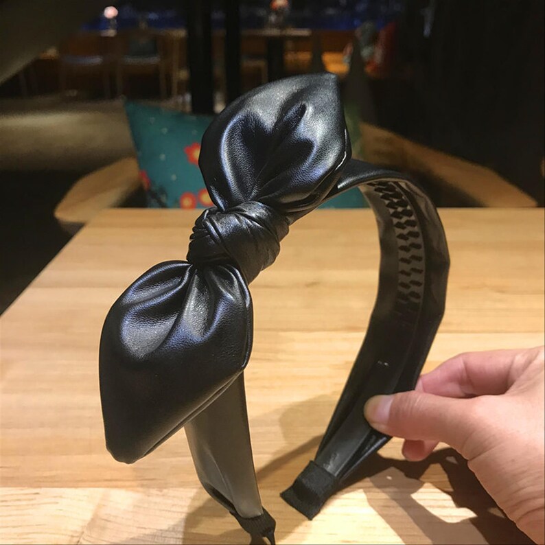 PU Leather Bow Headband for Womenturban Headbandwomens Etsy