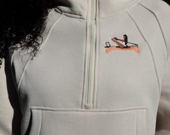 Half Zip Sweater, Active wear, Pilates embroidery