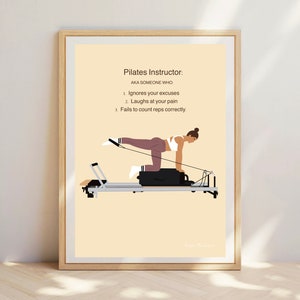 Instructeur de Pilates, carte de voeux amusante, pilates d'amour, citation de remise en forme, pose de réformateur, impression amusante, fille de Pilates. Pilates, cadeau Pilates.