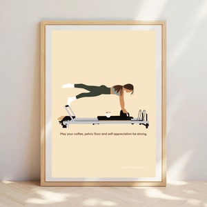 Soyez forts Pilates, humour Pilates, pose Reformer, cadeau Pilates, Pilates girl. Décoration murale Pilates. Cadeau Pilates. Impression réformateur.