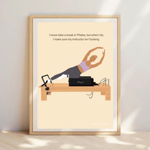 Nunca descanso, amante del Pilates, Pilates reformer, chica Pilates. Arte mural de Pilates. Regalo de Pilates reformer. Postura de Pilates reformer.