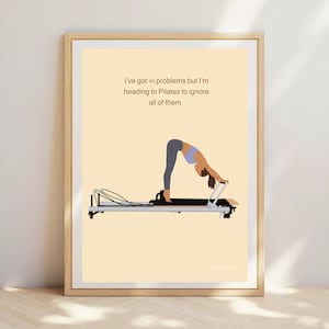 Pilates Probleme, witzig, Stabilitätskarte, Geburtstagskarte, Pilates Mädchen, Geburtstagskarte. Pilates-Kunst. Pilates Geschenk. "Reformer Druck."