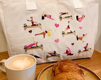 Borsa tote per Pilates, Cuore, Borsa Reformer per Pilates, Borsa tote, Regalo di Natale, Regalo istruttore di Pilates. Borsa pirati, Regalo Pilates,