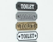 Vintage Victorian Style TOILET BATHROOM Door Sign Cast Iron Period Plaque Metal