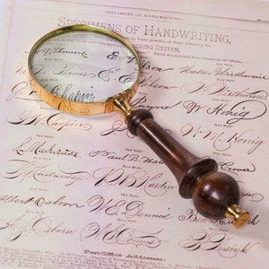 Brass Magnifier 8cm Antique Vintage Nautical Style Wooden Handle Magnifying Glass