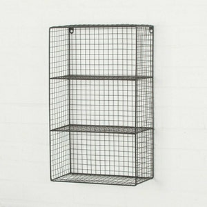 Black Chicken Wire Wall Hanging Organizer Shelf, 3-Tiers