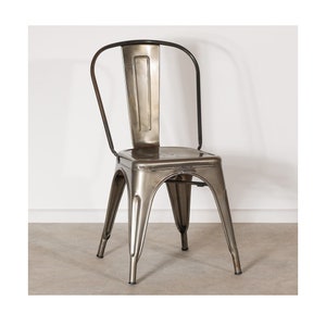 Industrial Style Steel Stackable Metal Dining Chair image 1