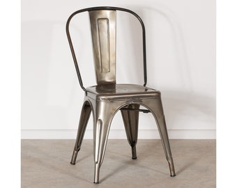 Industrial Style Steel Stackable Metal Dining Chair