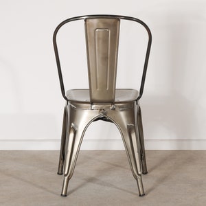 Industrial Style Steel Stackable Metal Dining Chair image 4