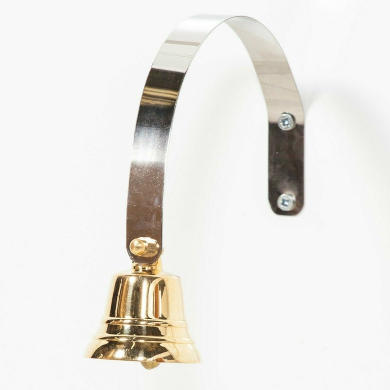 Polished Brass Traditional Design Shop Spring Door Bell On A Steel Spring image 1
