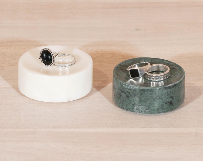 Minimalist Natural Marble Small Jewellery Ring Dish Doughnut Holder Mini Round Tray Concave Top