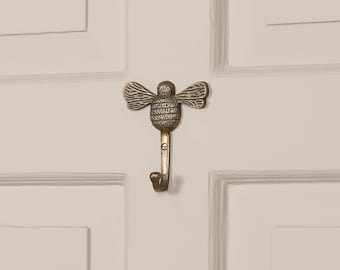 Bumble Bee Metal Brass Finish Wall Mounted Hook