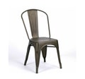 Industrial Style Burnished Zinc Iron Finish Style Dining Chair