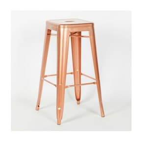 Industrial Style Metal Rose Gold Paint Finish Bar Stool Breakfast