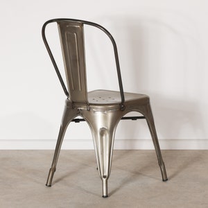 Industrial Style Steel Stackable Metal Dining Chair image 5