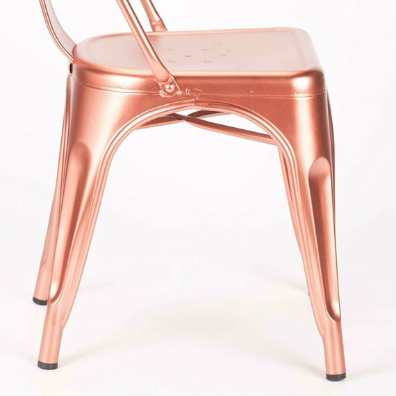 Rose gold metal dining chairs sales