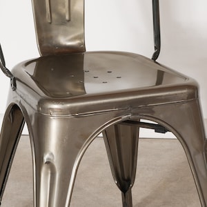 Industrial Style Steel Stackable Metal Dining Chair image 6
