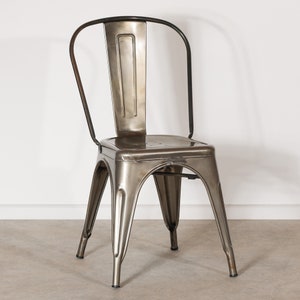 Industrial Style Steel Stackable Metal Dining Chair image 2